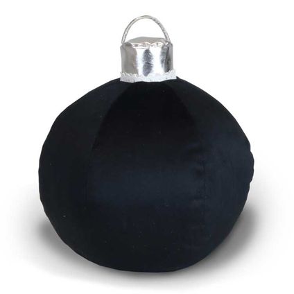 Unique Living - Oreiller Boule de Noël 25cm Ø Noir