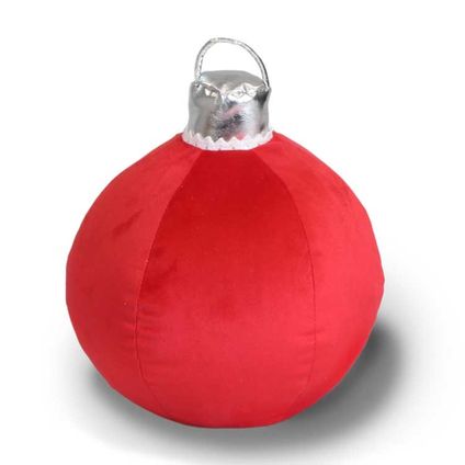 Unique Living - Oreiller Boule de Noël 25cm Ø Rouge