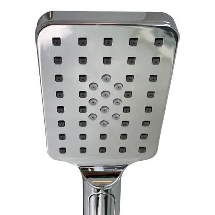 4bathroomz® Square Ensemble de douche - pomme de douche avec flexible et support - chrome 2
