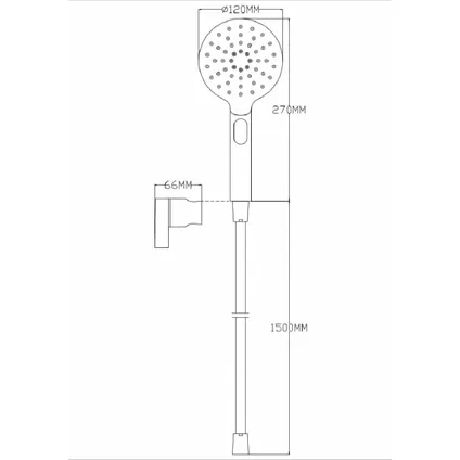 4bathroomz® Flower Design - Ensemble de douche avec tuyau et collier - chrome 7