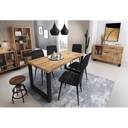 Skraut Home - Central Low Table, Loft -model, 92x50x45 cm, Rustieke eik, Noordse stijl 6