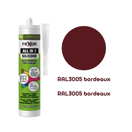 Mastic silicone Rexon All-in-1 RAL3005 bordeaux 290ml 2