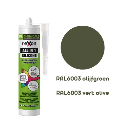 Mastic silicone Rexon All-in-1 RAL6003 vert olive 290ml 2