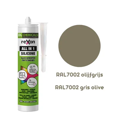 Mastic silicone Rexon All-in-1 RAL7002 gris olive 290ml 2