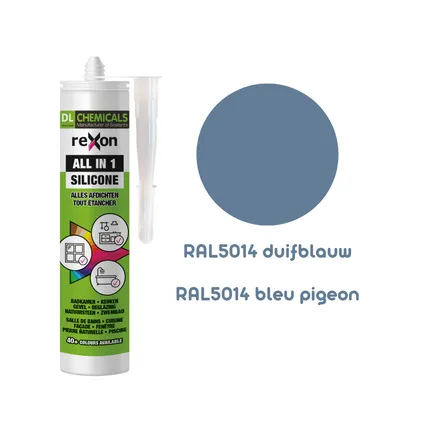 Mastic silicone Rexon All-in-1 RAL5014 bleu pigeon 290ml 2