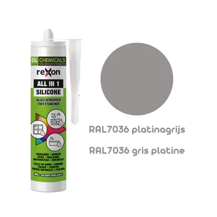 Mastic silicone Rexon All-in-1 RAL7036 gris platine 290ml 2