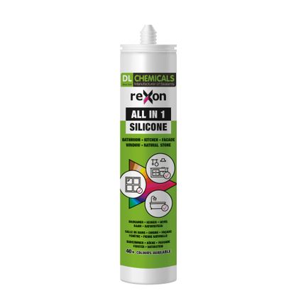 Mastic silicone Rexon All-in-1 RAL9010 blanc 290ml