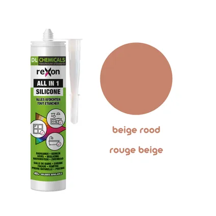 Mastic silicone Rexon All-in-1 rouge beige 290ml 2