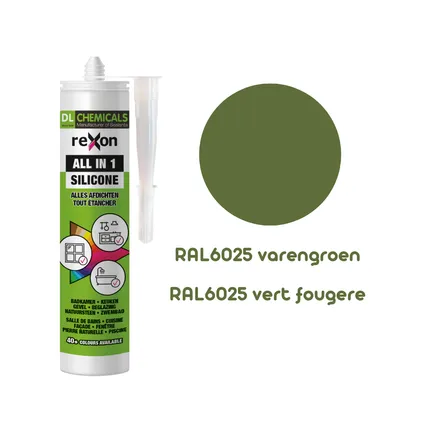Mastic silicone Rexon All-in-1 RAL6025 vert fougère 290ml 2