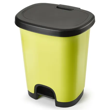 PlasticForte Pedaalemmer - kunststof - groen-zwart - 27 liter 2