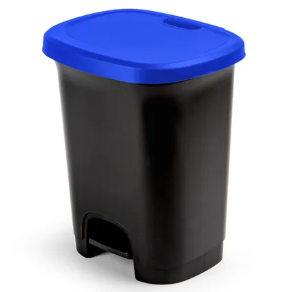 PlasticForte Pedaalemmer - kunststof - zwart-blauw - 27 liter 2