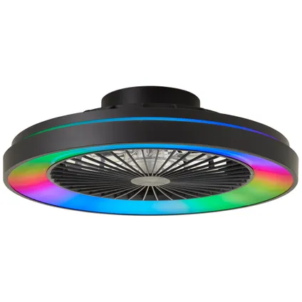 Ventilateur de plafond Brilliant noir ⌀48,5cm CCT RGB 40W