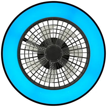 Brilliant plafondventilator Mazzaro zwart ⌀48,5cm CCT RGB 40W 14