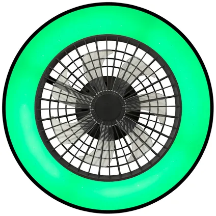 Brilliant plafondventilator Mazzaro zwart ⌀48,5cm CCT RGB 40W 15