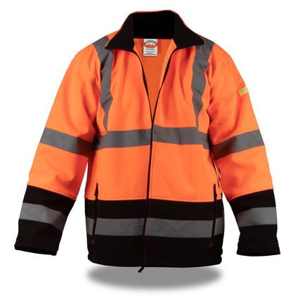 Veste de sécurité Rodopi® Softshell réfléchissante - Orange/Noir - taille XL
