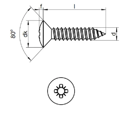 Plaatschroef 4,2x16mm - DIN 7983 - RVS 304 (A2) - Lenskop (100 stuks) 2