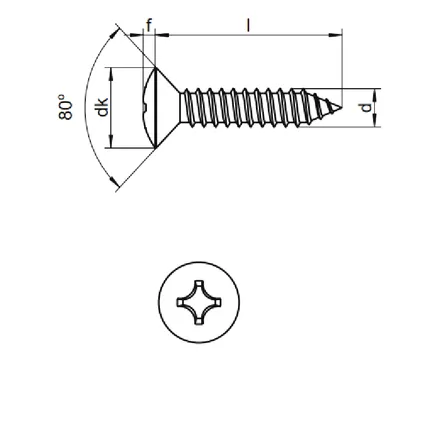 Plaatschroef 3,5x22mm - DIN 7983 - RVS 304 (A2) - Lenskop (100 stuks) 2