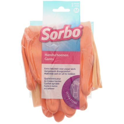 Sorbo huishoudhandschoenen - maat M - oranje - extra sterk