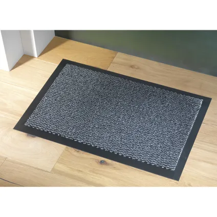 Wicotex Deurmat Faro - schoonloopmat - zwart grijs - 60 x 80 cm 2