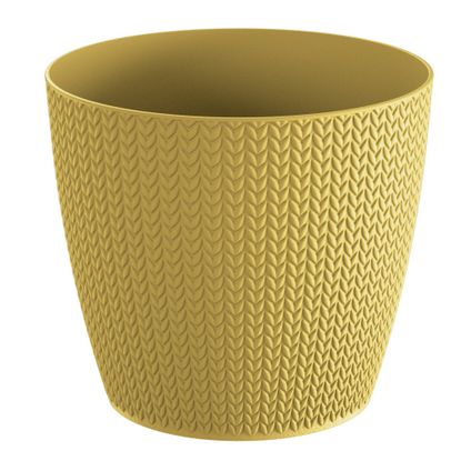 Prosperplast Plantenpot - kunststof - mosterd geel - D19 x H17 cm