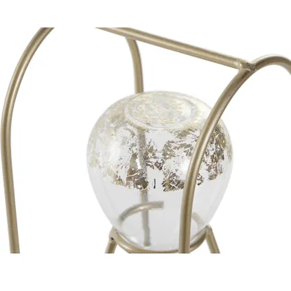 Items Zandloper - van glas - in gouden houder - wit zand - 23 cm 3