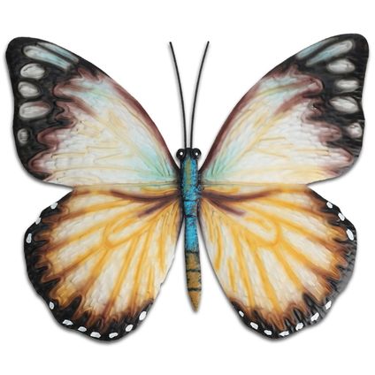 Pro Garden wandvlinder - tuindecoratie - metaal - 31 x 23 cm