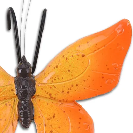 Pro Garden bloempothanger vlinder - kunststeen - oranje - 13 x 10 cm 3