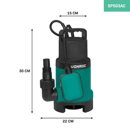 Pompe submersible – eaux usées et claires – 750W – 14000 l/h 3
