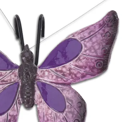 Pro Garden bloempothanger vlinder - kunststeen - paars - 13 x 10 cm 3