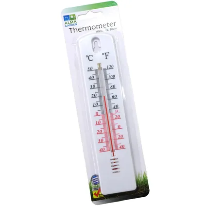 Alma garden thermometer binnen/buiten - plastic - wit - 21 cm 2
