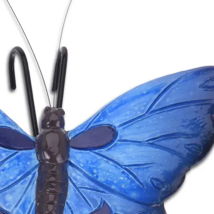 Pro Garden bloempothanger vlinder - kunststeen - blauw - 13 x 10 cm 3