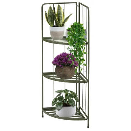 Pro Garden Plantenrek- groen - metaal - 42 x 30 x 90 cm - inklapbaar 3