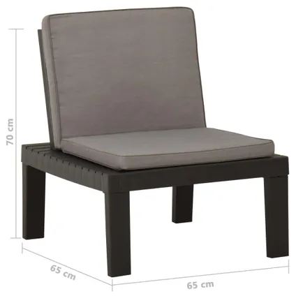 vidaXL Loungestoelen 2 st met kussens kunststof grijs 8