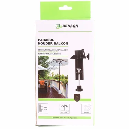 Benson Parasolvoet - voor balkon - zwart - metaal - 15,5 cm 3