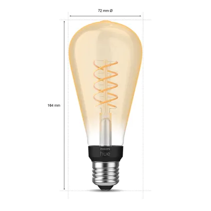 Ampoule à filament LED Philips Hue Edison ST72 E27 7W 3