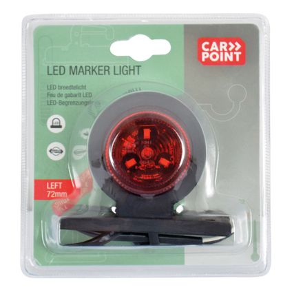 Feu de gabarit gauche LED Carpoint rouge/blanc 72 mm