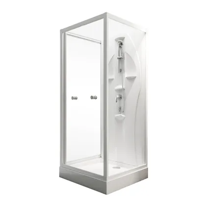 Schulte cabine complète - 90x90x210 - blanc - transparent - Juist 2