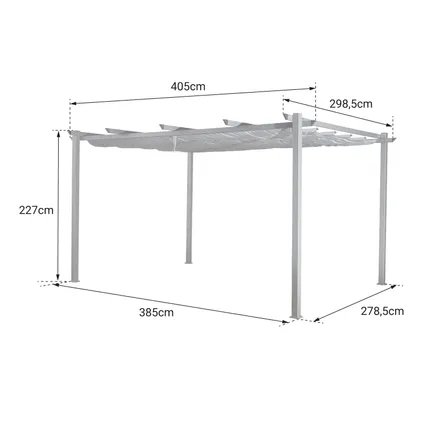 Vrijstaande pergola 3 × 4m CASSIS taupe - aluminium structuur 5