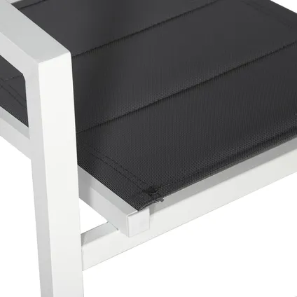Set van 10 wit aluminium beklede stoelen - grijs textilene 6