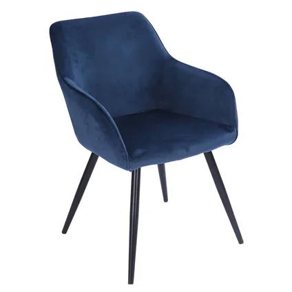 GISELE vintage stoel blauw fluweel 2