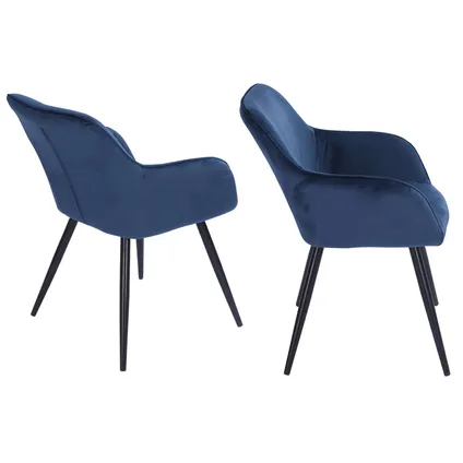 GISELE vintage stoel blauw fluweel 3