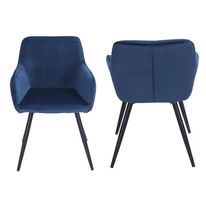 GISELE vintage stoel blauw fluweel 4