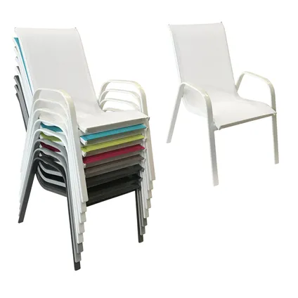 Set van 4 MARBELLA stoelen in wit textilene - wit aluminium 3