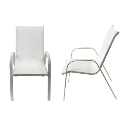 Set van 4 MARBELLA stoelen in wit textilene - wit aluminium 4