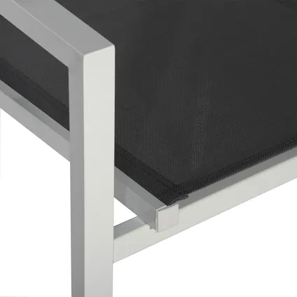 Set van 6 witte aluminium stoelen - grijs textilene 6