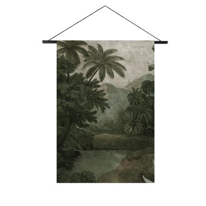 Wandkleed XL inclusief roede | Jungle | Vintage | 150x100cm