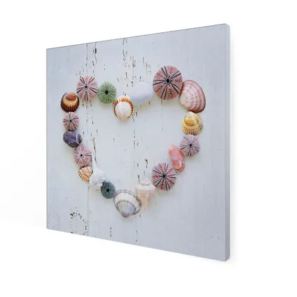 Tableau de jardin Coeur de Coquillages 50 x 50cm Multicolore 3