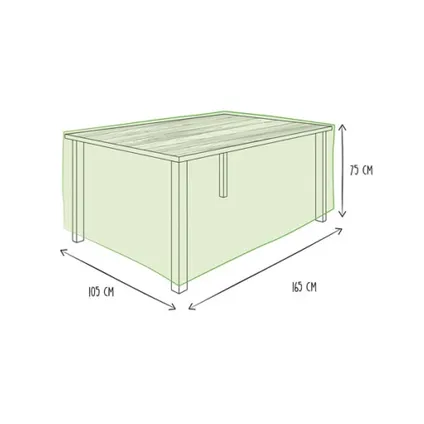 Perel Buitenhoes voor tafel tot 160 cm, grijs, rechthoekig, 105x165x75cm, Rechthoekig, Geweven plypr 3