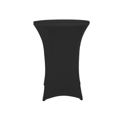 Perel Housse pour table mange-debout, noir, rond, Ø 80 cm x 100 cm