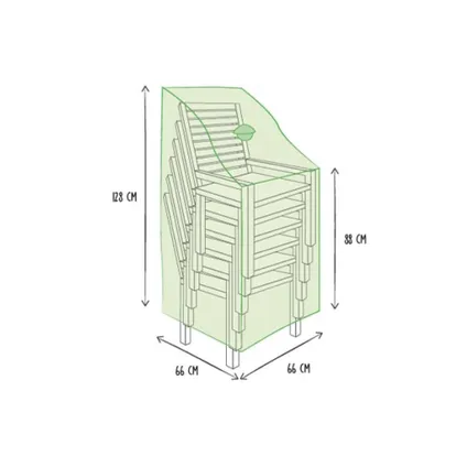 Perel Buitenhoes voor stapelstoelen, beigegrijs, trapeziumvormig, 66x66x128cm, Trapeziumvormig, Poly 2